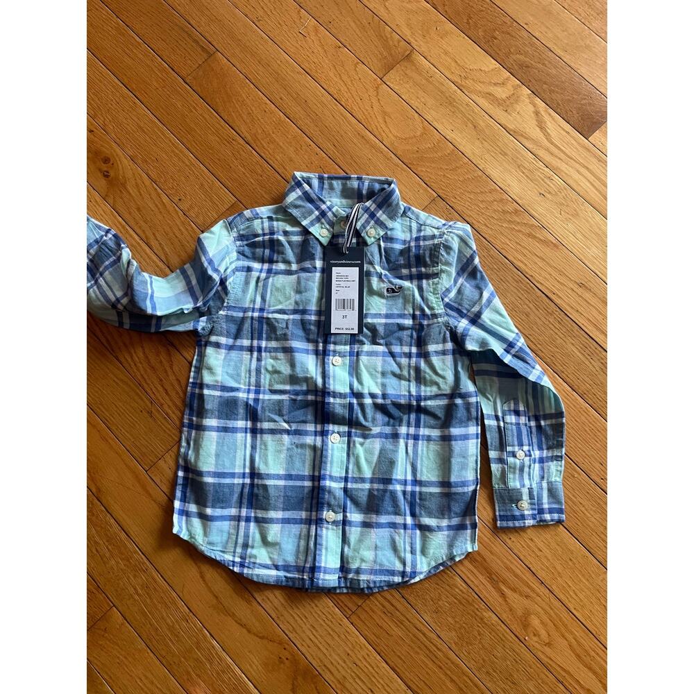 Vineyard‎ Vines Madras Plaid Whale Shirt size 3T NWT $52 100% cotton